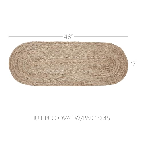 Tapete Ovalado de Yute Natural 17x48 pulgadas miniatura 2