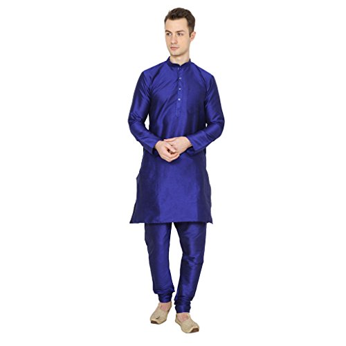 Kurta Pyjama en soie mélangée homme bleu roi idéal pour vos mariages