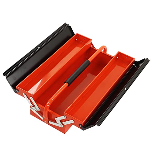 GZKDKZB Cantilever Tool Storage Box, 2 Layer 3 Tray Thickened Folding Storage Case, Strong Support Portable Cantilever Tool Organizer, Durable Metal Tool Box, Wide Usage Tool Box Organizer - Image 6