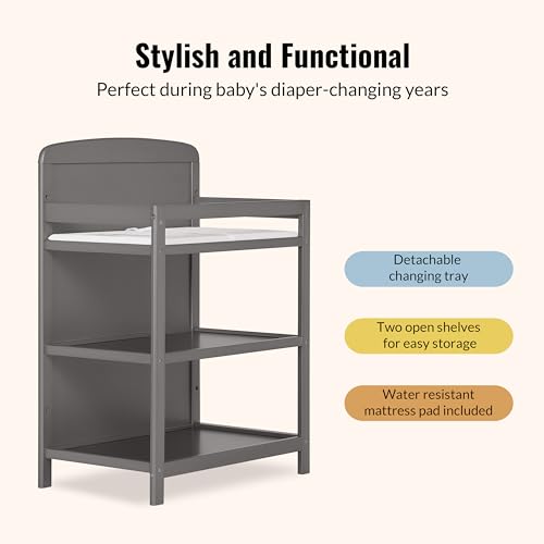 Dream On Me Anna 3-in-1 Full-Size Crib and Changing Table Combo in Steel Grey, Greenguard Gold Certified, Non-Toxic Finishes, Includes 1" Changing Pad, Wooden Nursery Furniture - image 7