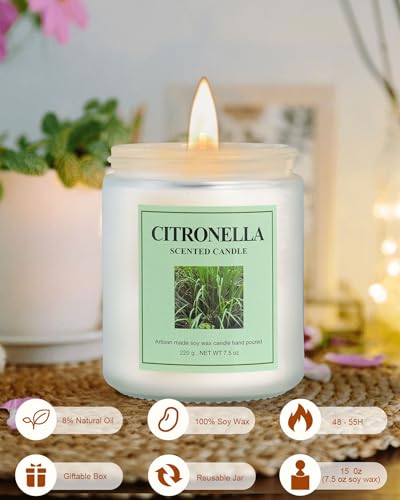 Gitrang AC-XM-4 Pack Citronella Candle Set, 30 Oz 200 Hour Home Aromatherapy Jar Candles thumb #1
