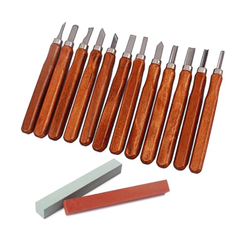 ifundom 12個 ギターツール ギターフレット弦楽器製作者ファイル ギター修理用品 ギターリフレットツールキット セット ベース ギターポリッシュツール ギター修理ツール 木製 Brown