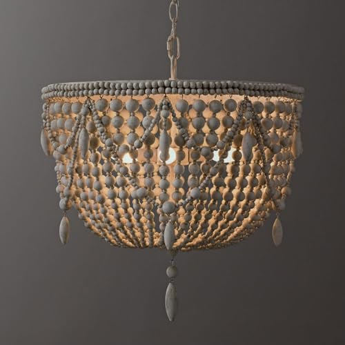 ZYYYSG Boho Dining Living Room Wooden Beaded Chandelier Bedroom Coastal Pendant Light Fixture for Kitchen, Foyer, Entryway - Image 2