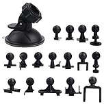 BiBiFly Car Suction Cup for Dash Cam Holder with 16 Different Types Swivel Ball Adapter Use for Driving DVR Camera Camcorder GPS Action Camera, Vehicle Video Recorder on Windshield & DashBoard