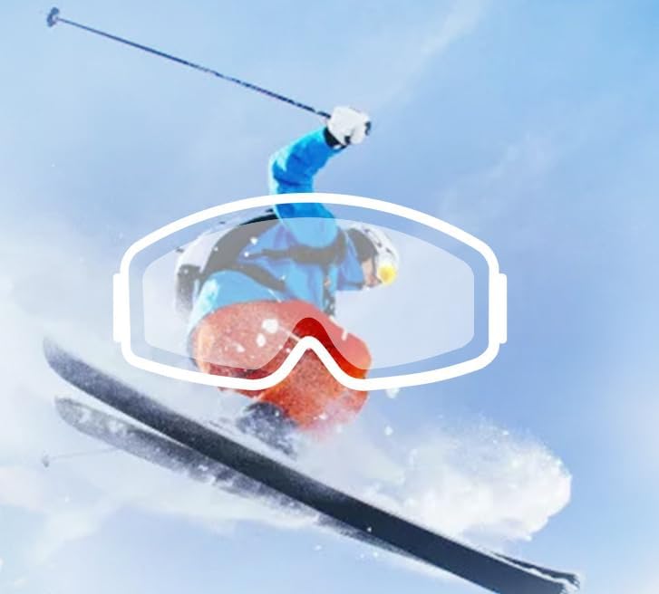 Professional Ski Goggles - Black Frame, Anti-Fog UV Protection, Oversized 235x100mm - Interchangeable Lenses for Snow Sports