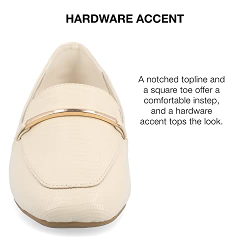 Image of Journee Womens Loafer Flat Notched Topline Square Toe Slip-On Block Heel - Wrenn Casual Dress Shoe