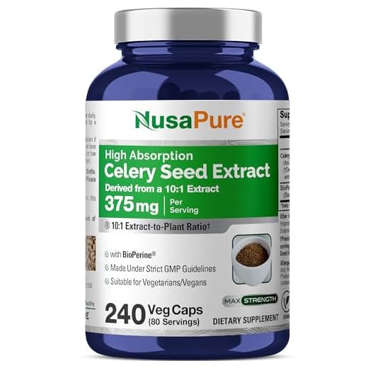 Celery Seed, Non-GMO, Vegan, 375mg, 240 Veg Capsules - 80 Servings