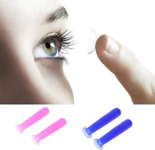 2Pcs Handy Silicone Contact Lenses Small Suction Cups Stick RGP Inserter Remover Contact Lens Cases Accessories for Health and Household Contact Lens Care(Blue) - Image 4
