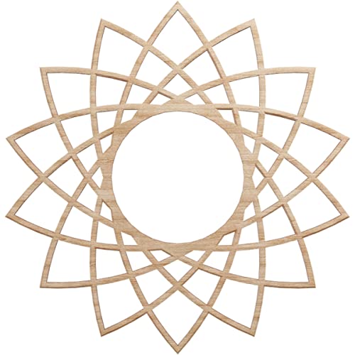 Image of Ekena Millwork 16 inchOD x 6 1 /8 inchID x 3 /8 inchT Eleanor Wood Fretwork Pierced Ceiling Medallion, Alder