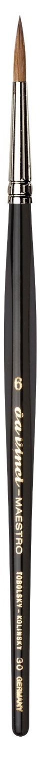 da Vinci Watercolor Series 30 Maestro Paint Brush, Round Kolinsky Red Sable, Size 6 (30-6)