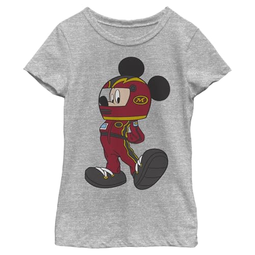 Disney Characters Mickey Racecar Driver Girl's Heather Crew Tee