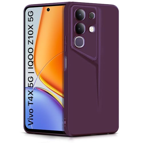 Image of WOW IMAGINE Slim Back Cover for Vivo T4x 5G | iQoo Z10x 5G | Vivo Y31 Pro 5G | Blade Series Ultra Thin Case with Lightweight Design | Camera Protection | Matte Silicone Flexible Mobile Case - Purple