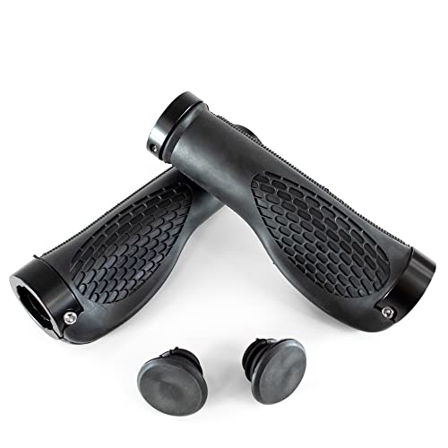 Betfran Puños Bicicleta, puños MTB Antideslizantes de Caucho. Doble Bloqueo de 22mm Universal. Mangos ergonómicos para bicis y Scooters.