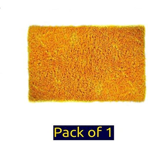Image of Anti Skid Doormats for Home and Office Entrance Living Room and Bathroom Mats | Entrance Door Mats for Home and Office Entryway. (Solid Yellow, 18x28)