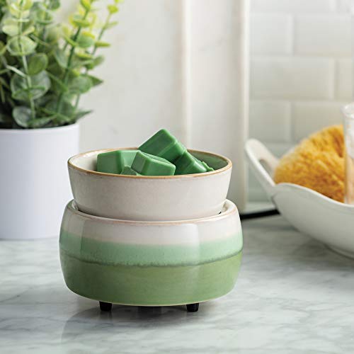Candle Warmers ETC 2-in-1 Candle and Fragrance Warmer for Warming Scented Candles or Wax Melts and Tarts with to Freshen Room, Green Tea Matcha Latte - Thumbnail 2