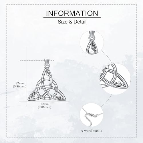 Nœud de la trinité celtique collier en argent symbole d'amour - 3