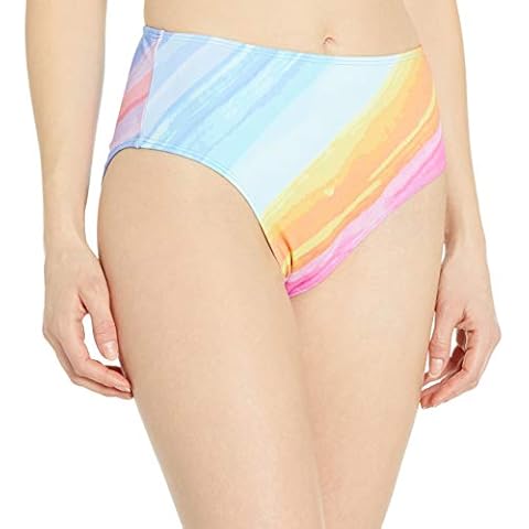 RACHEL Rachel Roy Women's Ombre Stripe Bikini Bottoms, Multi, Large Cover
