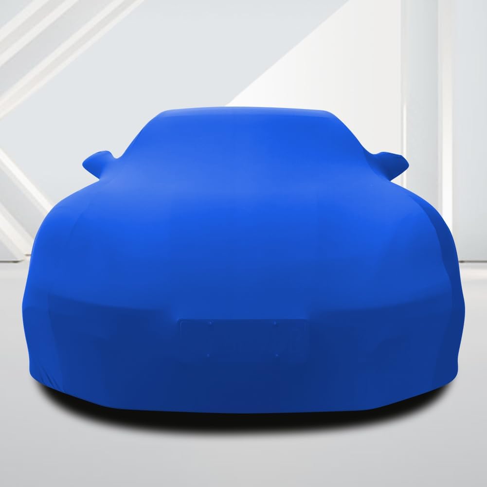 WinPower Indoor Car Cover, Stretch Dustproof Protection Fit 193-206 Inch Full Car Cover for Underground Garage Car Show, Blue