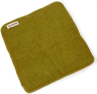 Woolbuddy Needle Felting Pad Large, Handmade Zero Waste Woolen Needle Felting Mat, Dense Regular Needle Felting Base, Needle Felting Supplies (Yellow)
