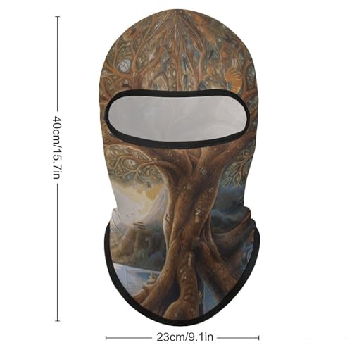 Balaclava para hombre, máscara para esquí y ciclismo, cubreboca de invierno con diseño Árbol de la Vida miniatura 2