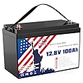 12V 100Ah LiFePO4 Battery, Grade A Lithium Iron Phosphate Battery Cells Group 31 Built-in 100A BMS 15000 Deep Cycles Longer Cycle Life Battery for Solar System, Home Energy, RVs, Boats