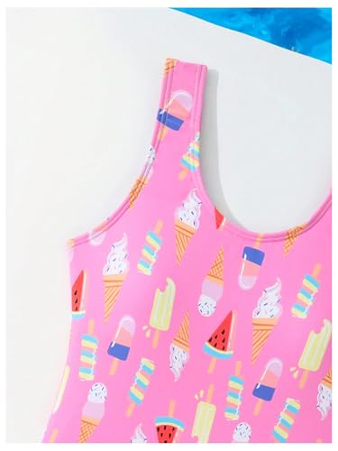 Verdusa Girl's Cute Graphic One Piece Swimsuit Sleeveless Summer Bathing Suit4