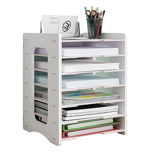 Organizador de archivos de escritorio de madera, bandeja de papel A4, soporte de archivos de escritorio, estante de almacenamiento de documentos, organizador de escritorio para suministros de oficina