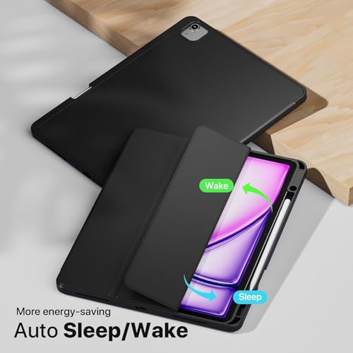 Image of TechTrendz for iPad Air 13 inch Cover M3 /M2 (2025 /2024), iPad Pro 12.9 Inch (6th /5th /4th Gen) Case with Pencil Holder, Smart Cover with Protective Trifold Stand, Auto Wake /Sleep - Blue