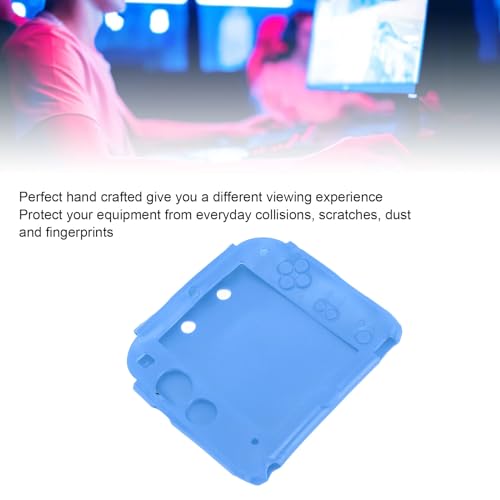 Image of Handheld Game Console Silicone Cover for 2DS Soft Protective Case Scratch with Top Bottom Screen Protector (Blue)