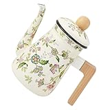 Garneck Enamel mit Holzgriff Hochtemperaturbeständige für Kalte Getränke Direkt Dem Elektroherd...