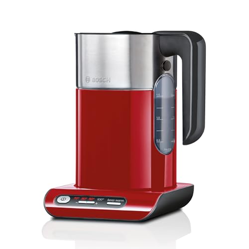 Bosch Wasserkocher Styline TWK8614P, Abschaltautomatik, Überhitzungsschutz, Temperaturwahl, Warmhaltefunktion, 1,5 L, 2400 W, rot Bosch Wasserkocher Styline TWK8614P, Abschaltautomatik, Überhitzungsschutz, Temperaturwahl, Warmhaltefunktion, 1,5 L, 2400 W, rot