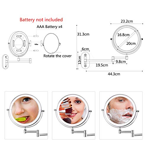 Miroir de Rasage LED Mural JCAKES en Finition de Luxe Durable - 7
