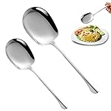 🍓MULTIFUNCIONAL:Las cucharas para servir son diferentes de las cucharas comunes,se pueden usar no solo como cucharas para servir,sino también como cucharas para sopa,cucharas para arroz y cucharas para ensalada,perfectas para alimentos líquidos o sólidos.