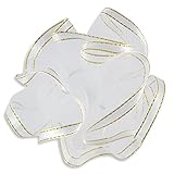 Motivationsgeschenke Kerzenmanschette Satinband Gold glänzend Tüll weiß 12 x 9 cm Tropfschutz für Taufkerze Kommunionkerze Hochzeitskerze