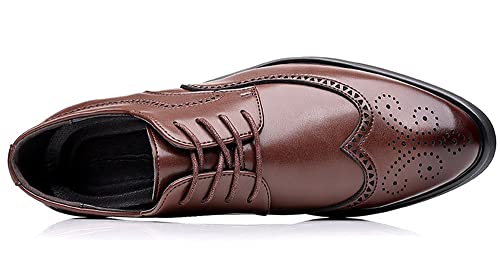 Santimon Mens Dress Shoes Derby Classic Lisbon Brogue Formal Wing Tip Tie Oxfords4
