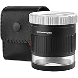 Loupe Magnifier 30X Magnifier Illuminated Adjustable Focal Length Desktop Magnifier with 6 Lights for Jewelry Textile Optical Currency Coins Stamps Circuit Board Gems