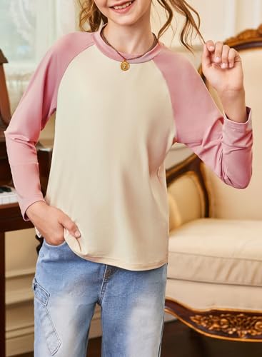blibean Tween Girls Color Blocked Long Sleeve T-Shirt Size 6-15 Years2