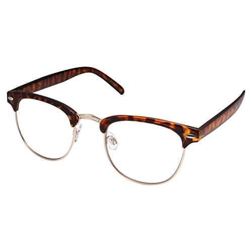 grinderPUNCH Half frame Clear Lens Classic Sunglasses