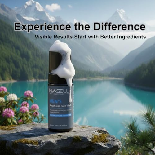 Image of Men's Deep Clean Face Wash | 100ml | With Niacinamide, Saffron, Tulsi, Oat & Himalayan Botanicals | Deep Cleansing, Oil Control & Anti-Aging | Brightening & Hydrating | Sulfate-Free | pH 5.5