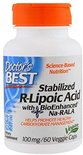 ベスト 安定型 R型 アルファ リポ酸（Na-RALA）100mg 60ベジカプセル ドクターズベスト(Doctor's Best) [並行輸入品] -2 Packs
