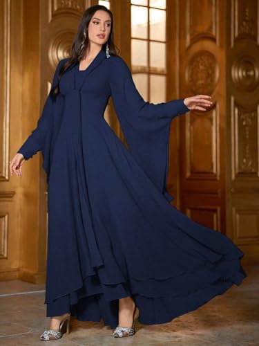 Image of TOLEEN Summer Floral Dresses for Women Long Sleeve Casual Style Beach Swing Dresses