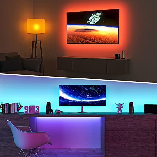 Image of BASON LIGHTING TV LED Backlight,LED Light for TV with Remote Control, 4096 DIY Colors Led Strip Lights for 32-58 Inch TV, Gaming and Home Decor, Bluetooth App Control, Music Sync, USB Powered.