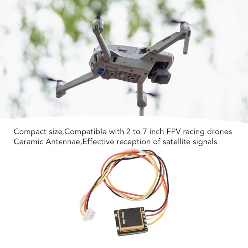 FPV GPS Module, M100 Chip Drone GPS Module for Galileo and BDS 3 Mode Positioning for 2 to 7 Inch FPV Racing Drones, 3.3V to 5V DC Input
