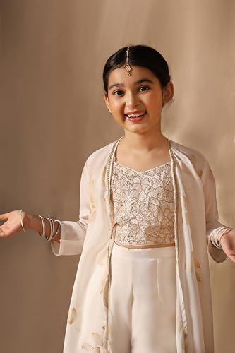 Image of Fashion Dream Girls Georgette Embroidered Palazzo Set|Kids Ethnic Wear|sharara set for girls|Indo Western Set