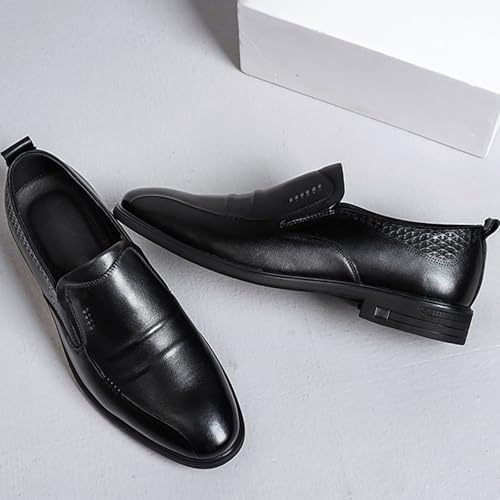 Top Layer Cow Leather Men's Shoes Four Seasons Style Business Work Shoes Genuine Leather Loafers Casual Rubber Outsole4