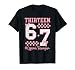 67 Six Seven 6 7 Meme 13th Birthday Girl Pink Coquette Bow T-Shirt