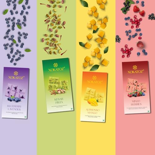 Image of XOKATOZ 3 in 1 Flavoured Exotic Premium Chocolate - 1 Tri-Ranga - Flavoured White Chocolate Bars - Gift Set - Pack of 1, 75 gm (75 gm x 1)