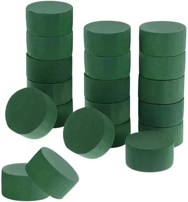 Cylindres De Mousse Florale Humide 8x5 Cm - Oasis Générique | Lot De 16, Pour Compositions Fleurs Fraîches Ou Artificielles