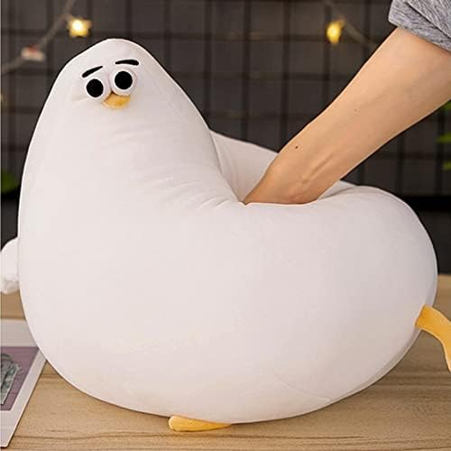OUKEYI Funny Plush Seagull Pillow , Simulation Cute Fat Chicken Doll Toys, Soft Stuffed CushionsChicken Plush Pillow Floor Mat Kawaii Festival Gifts (40cm)