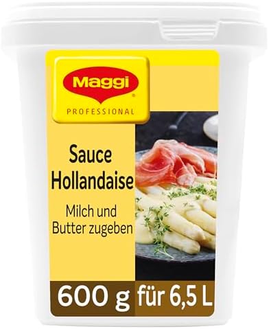 MAGGI Professional Sauce Hollandaise, sofort löslich, 600g GastroBox | Ergibt 6,5 L fertige Sauce Hollandaise, mit Sonnenblumenöl, klassisch, stabil und leistungsstark, zu Spargel